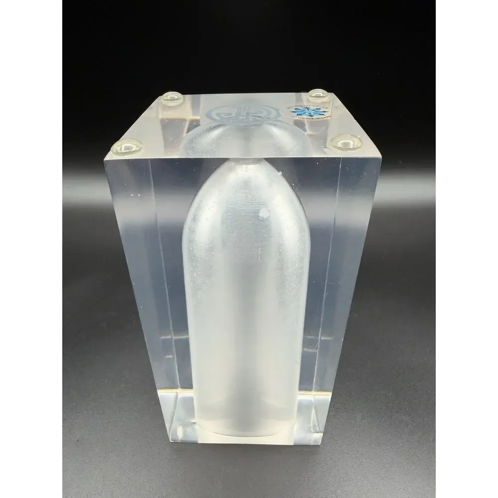 Jonathan Adler Clear & Frosted Bel Air Test Tube Vase 5.5” Square Lucite Acrylic